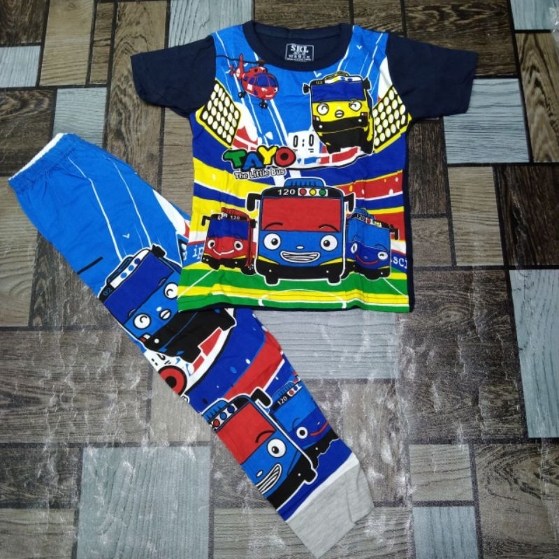 Pyjamas_Baju Kanak-kanak TAYO LITTLE BUS | Shopee Malaysia