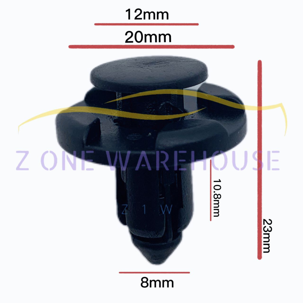 Perodua Myvi/Viva/Axia Bumper clip ( Large size 10.8mm ) NYLON Premium