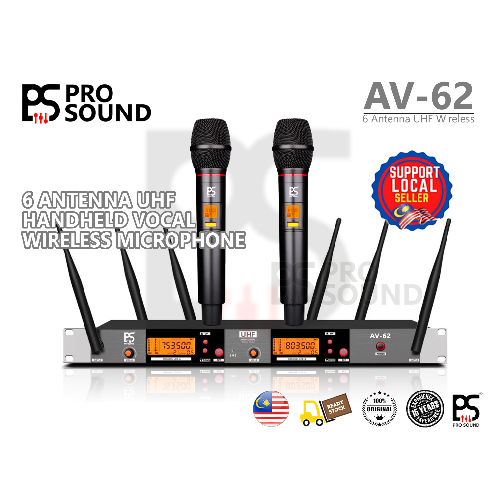 Professional Uhf Wireless Microphone With 2 Handheld Vocal Microphone