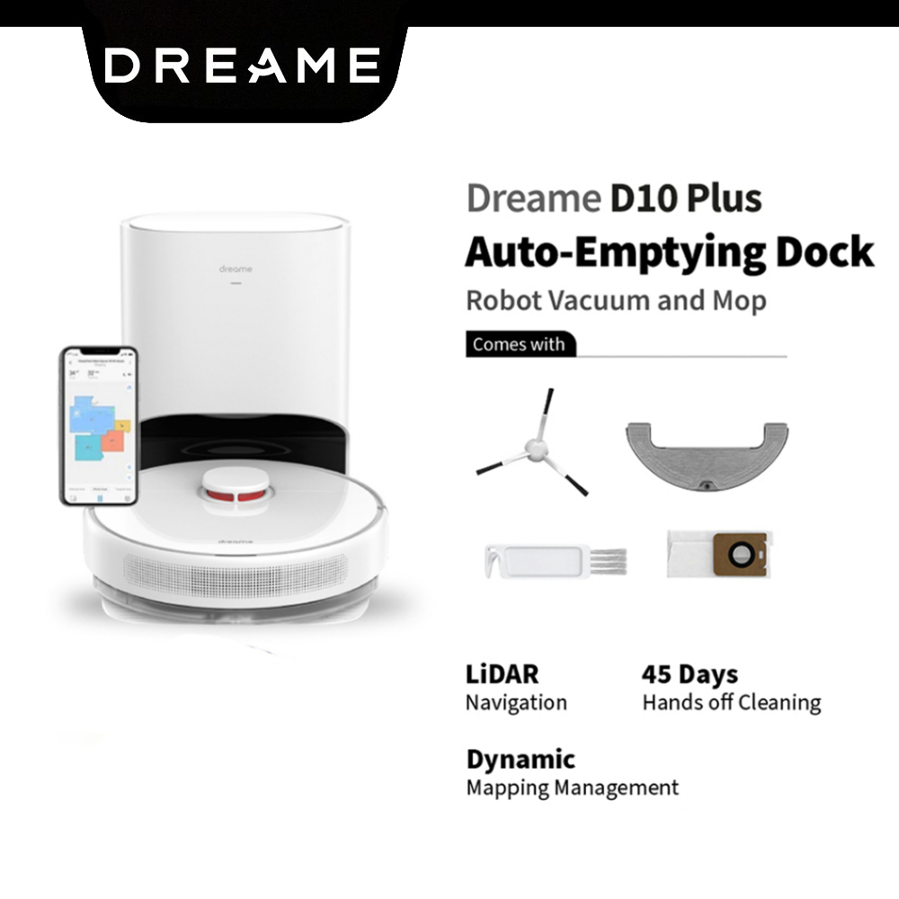 Dreame Bot D10 Plus Robot Vacuum and Mop | 45 Days Hands off Cleaning ...