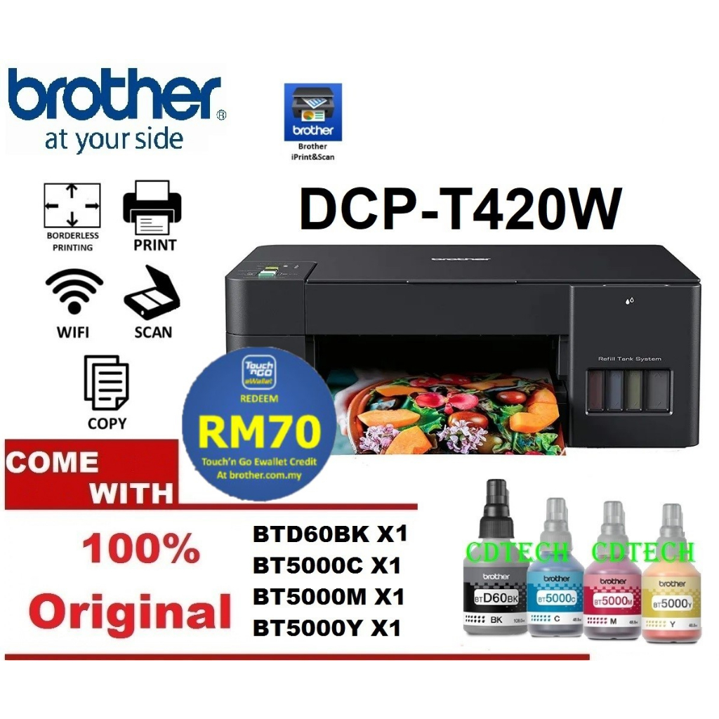 BROTHER DCP-T220 / DCP-T420W / DCP-T520W / T720DW WIFI 3 IN 1 WIFIINK ...