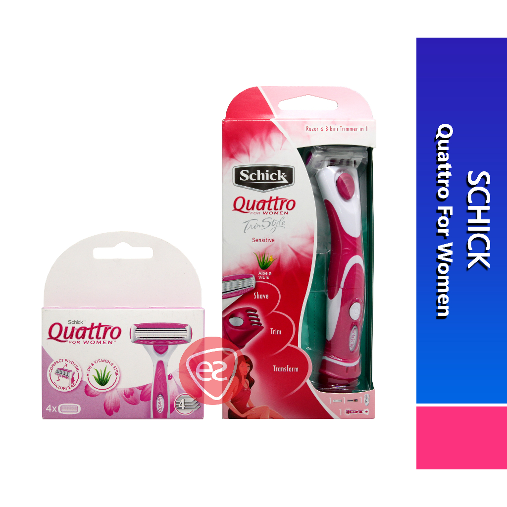 SCHICK QUATTRO FOR WOMEN ( TRIMSTYLE KIT / REFILL 4 CARTRIDGES