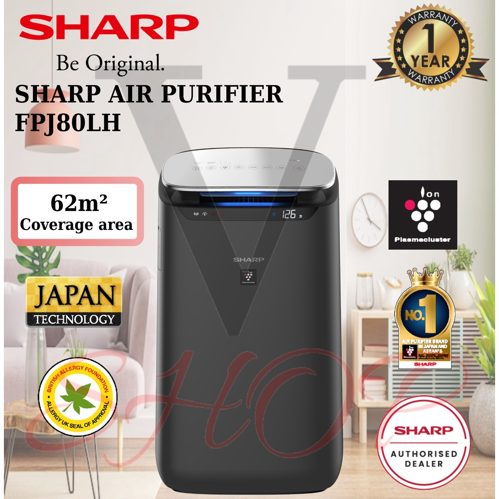 SHARP 62m² PLASMACLUSTER AIR PURIFIER FPJ80LH | Shopee Malaysia