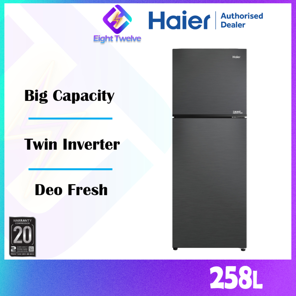 HAIER 258L 2Door Refrigerator Twin Inverter DEO Fresh Chiller Box HRF
