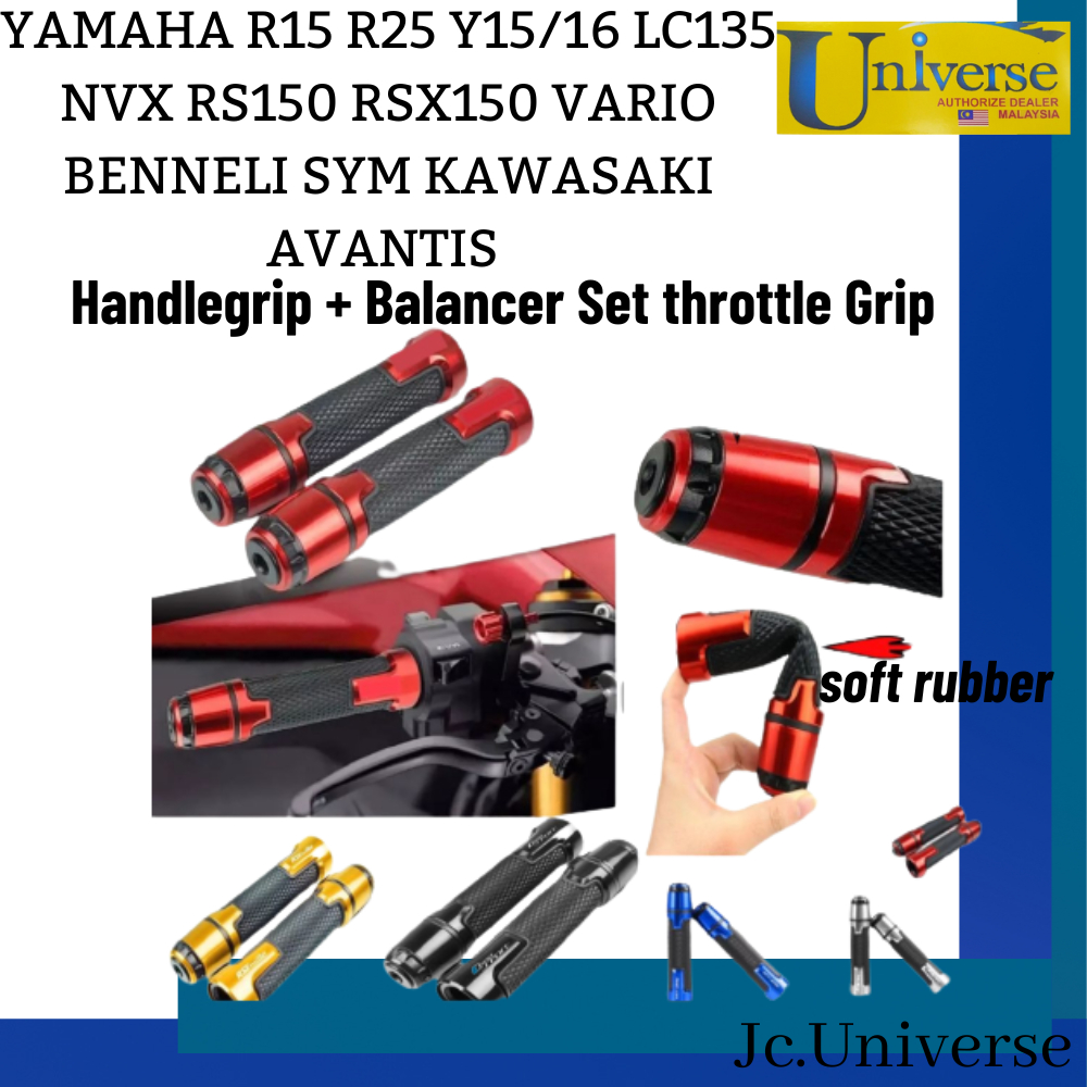 YAMAHA Handle Grip+ Balancer Set Throttle Grip R15 R25 Y15 16 LC135 NVX ...