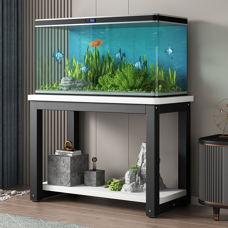 Fish tank rack living room metal rack iron storage rack steel and wood ...