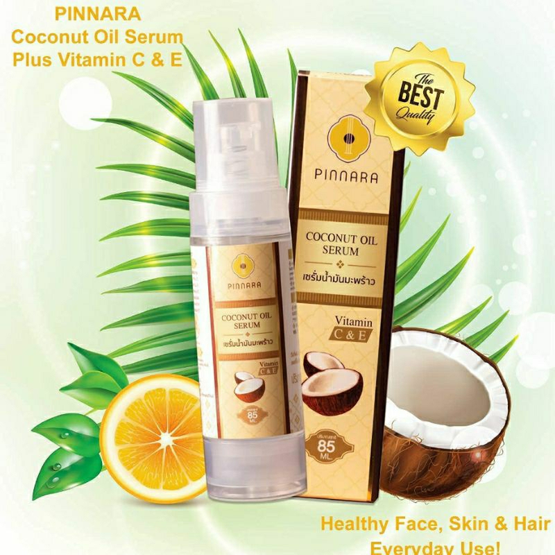 Pinnara coconut oil serum nourishing hairn,facial skin and body skin
