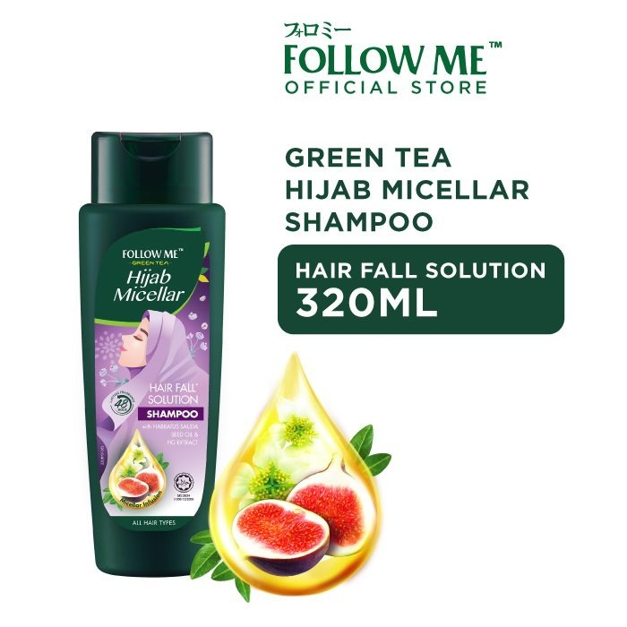 Follow Me Green Tea Hijab Micellar Shampoo Hair Fall Solution 320ml