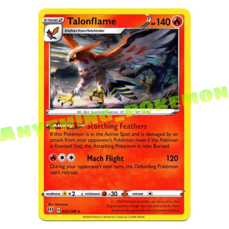 Pokemon Card - Talonflame  (10/119),(032/189),(029/195),(96/114),(15/108),(140/203) - RARE/REVERSE  HOLO | Shopee Malaysia