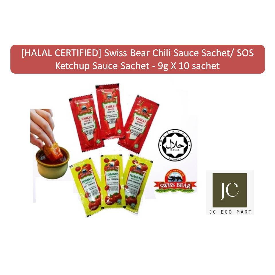 [HALAL CERTIFIED] Swiss Bear Chili Sauce Sachet/ SOS Ketchup Sauce