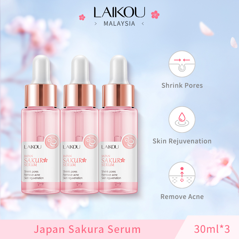 LAIKOU Sakura Serum Shrink Pores Brightening Essence Skin Rejuvenation ...