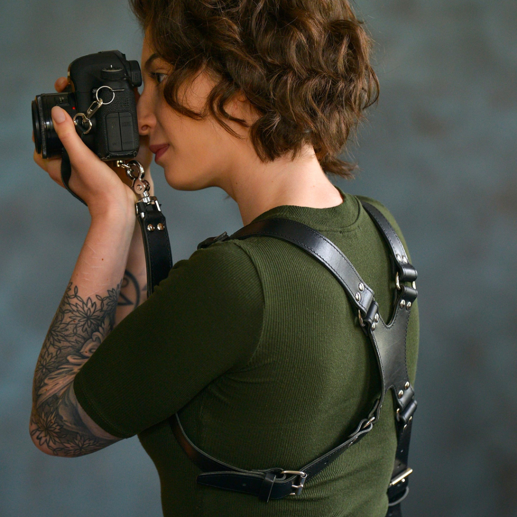 Aevostrap AS Dual Camera leather strap Camera Harness full