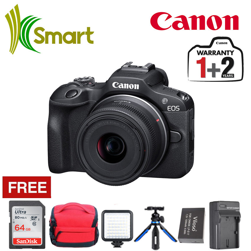 Canon EOS R100 Mirrorless Camera with 18-45mm Lens (Canon Malaysia ...