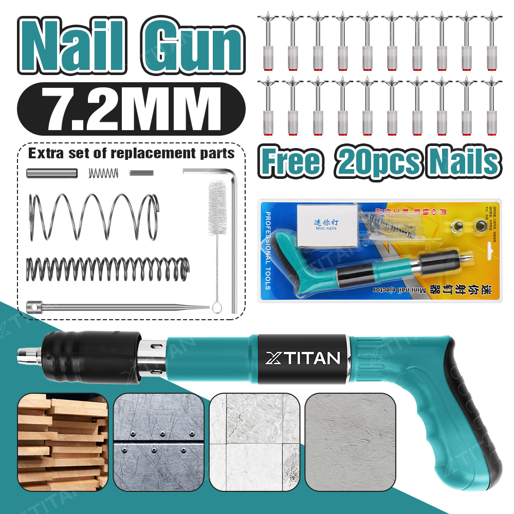 XTITAN 7.2mm Nail Gun Powerful Fast Fastening Tool Multifunction Nail