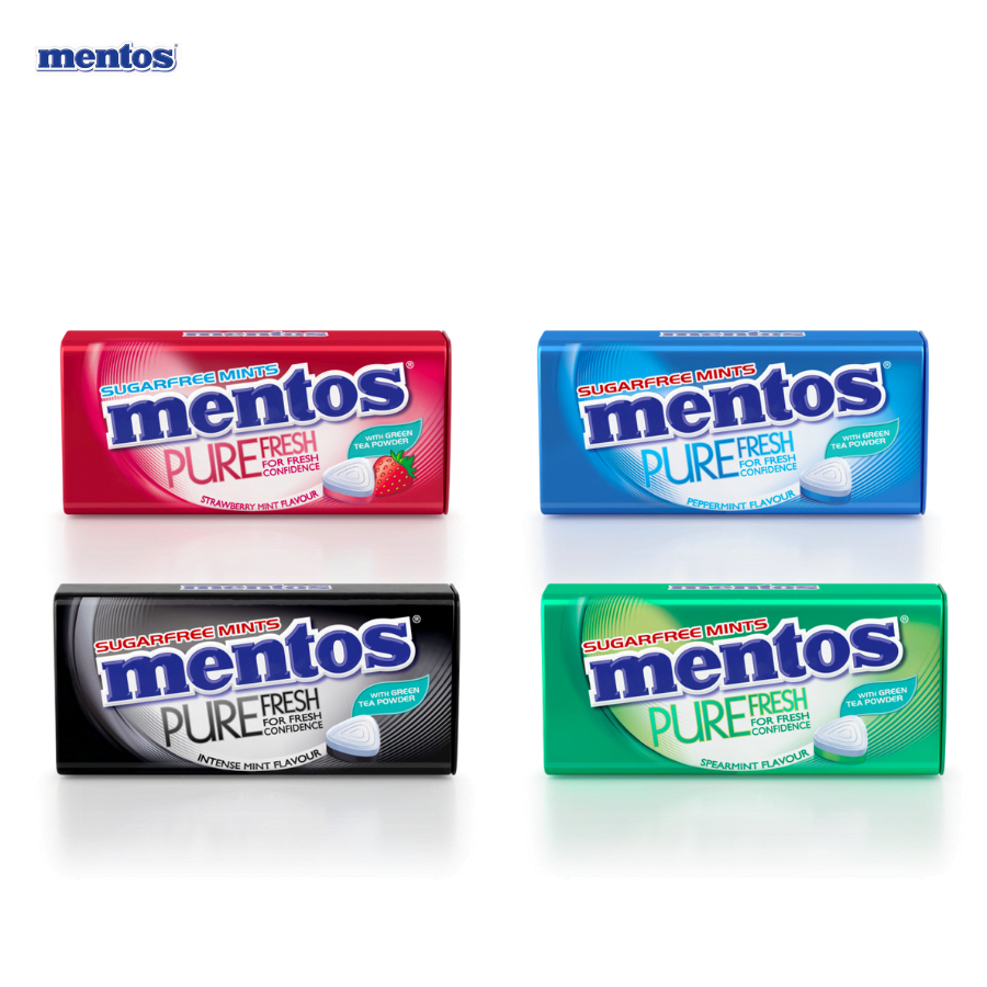 Mentos Pure Fresh SugarFree Mints 35g per Tin (1 Box - 9 Tin ...