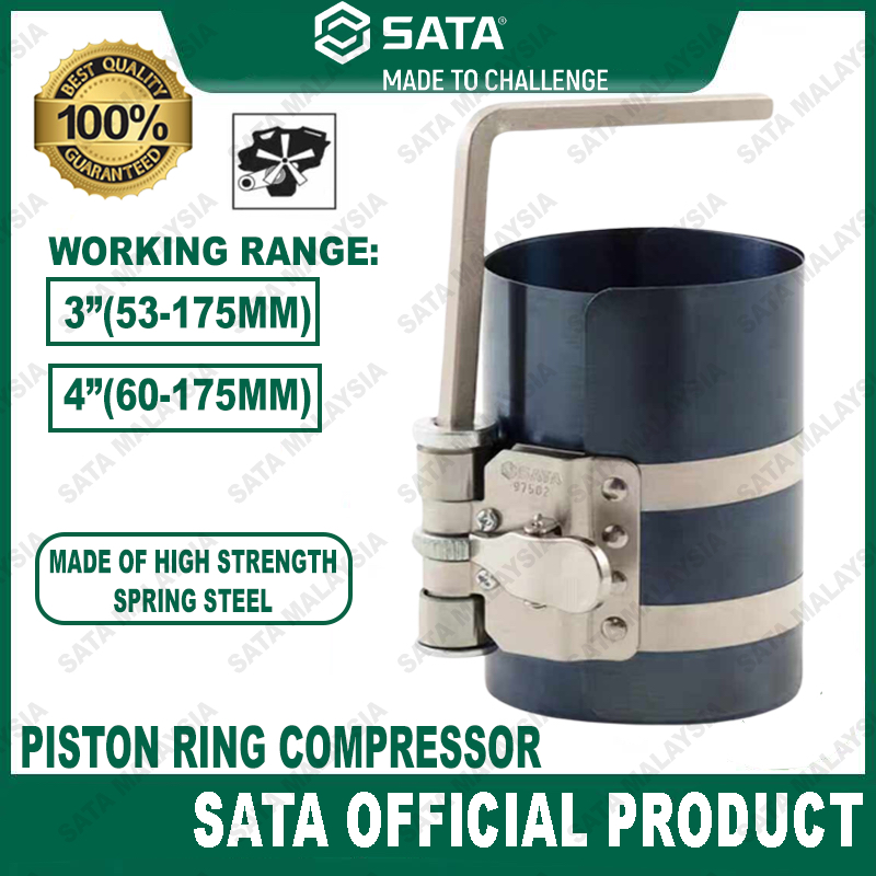 SATA Piston Ring Compressor 3" & 4" Car Engine Chamber Sealer Pengedap