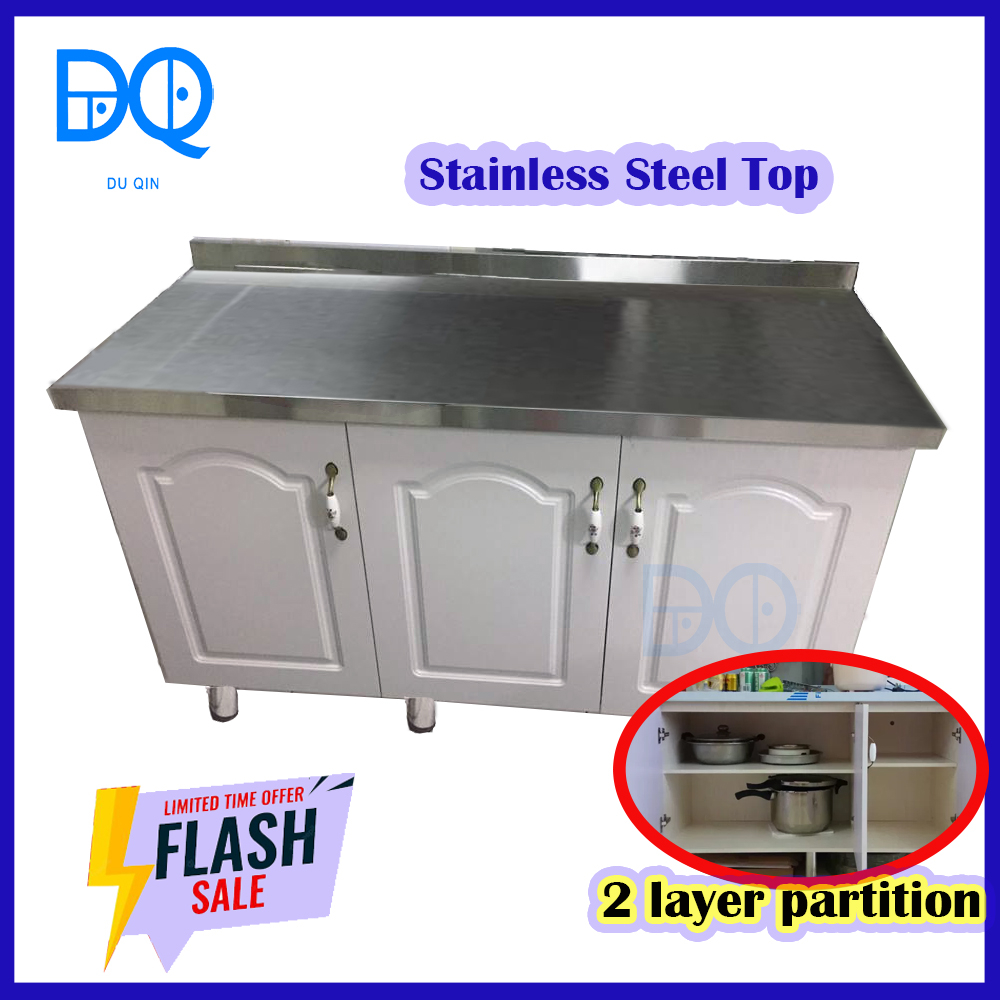 Du Qin Stainless Steel Kitchen 3 Doors Table Top Kitchen
