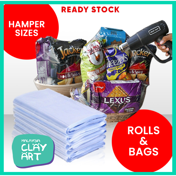 Hamper Heat Shrink Wrap Pembalut Plastic Wrap Untuk Hamper 40cm 50cm