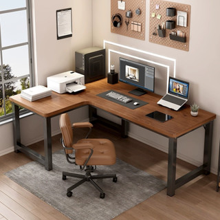 LI-Corner Desk Workstation Study Writing Table Meja Belajar Computer ...