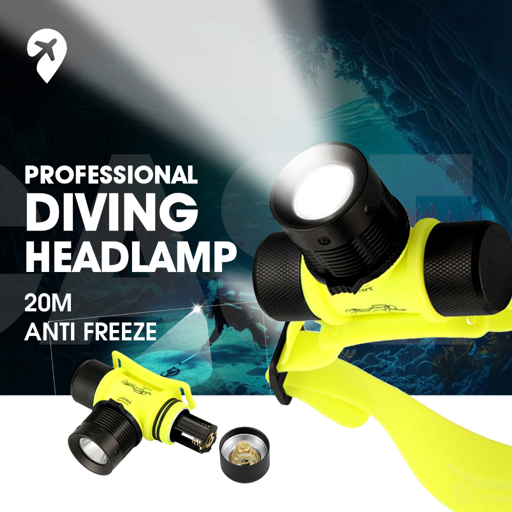 Diving Headlamp Diving Torch Light Waterproof Headlamp Rechargeable