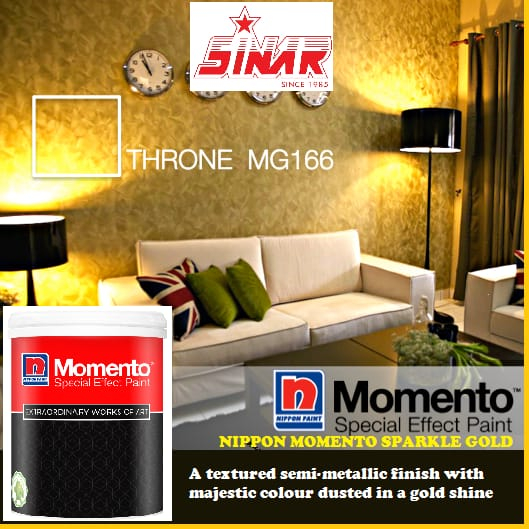 NIPPON PAINT MOMENTO SET TEXTURED SPARKLE GOLD 1L+PRIMER 1L+TOOLKIT MG158 MG157 MG170 MG171