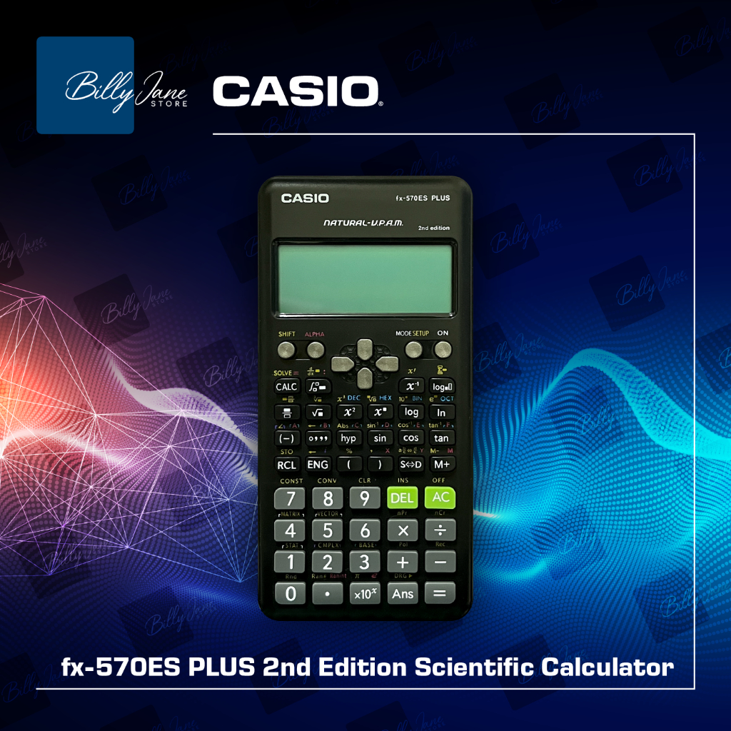 Casio Fx-570ES Plus 2nd Edition + WYNGS Schutztasche - Wissenschaftlicher Taschenrechner Set