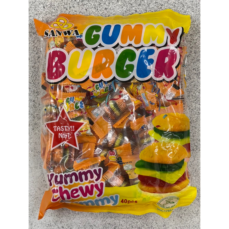 9g x 40’s Sanwa Gummy Burger Halal Shopee Malaysia