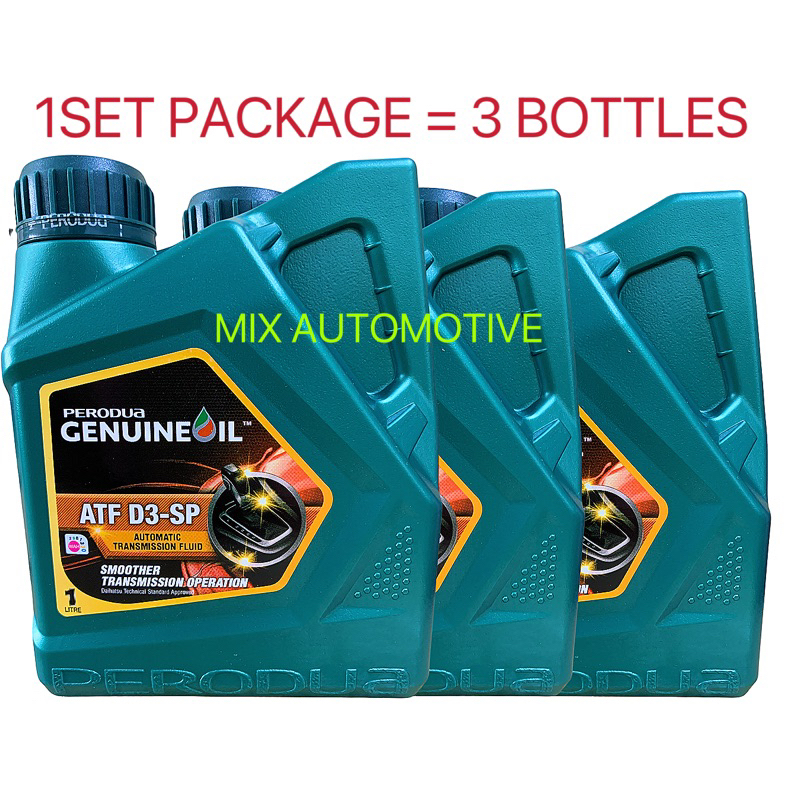 (100 ORIGINAL) New Packaging GREEN BOTTLE Perodua ATF SP3 Auto D3SP