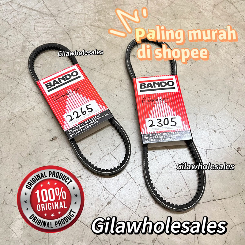 100 ORIGINAL BANDO 2265 AIR COND BELT 2305 ALTERNATOR BELT PERODUA