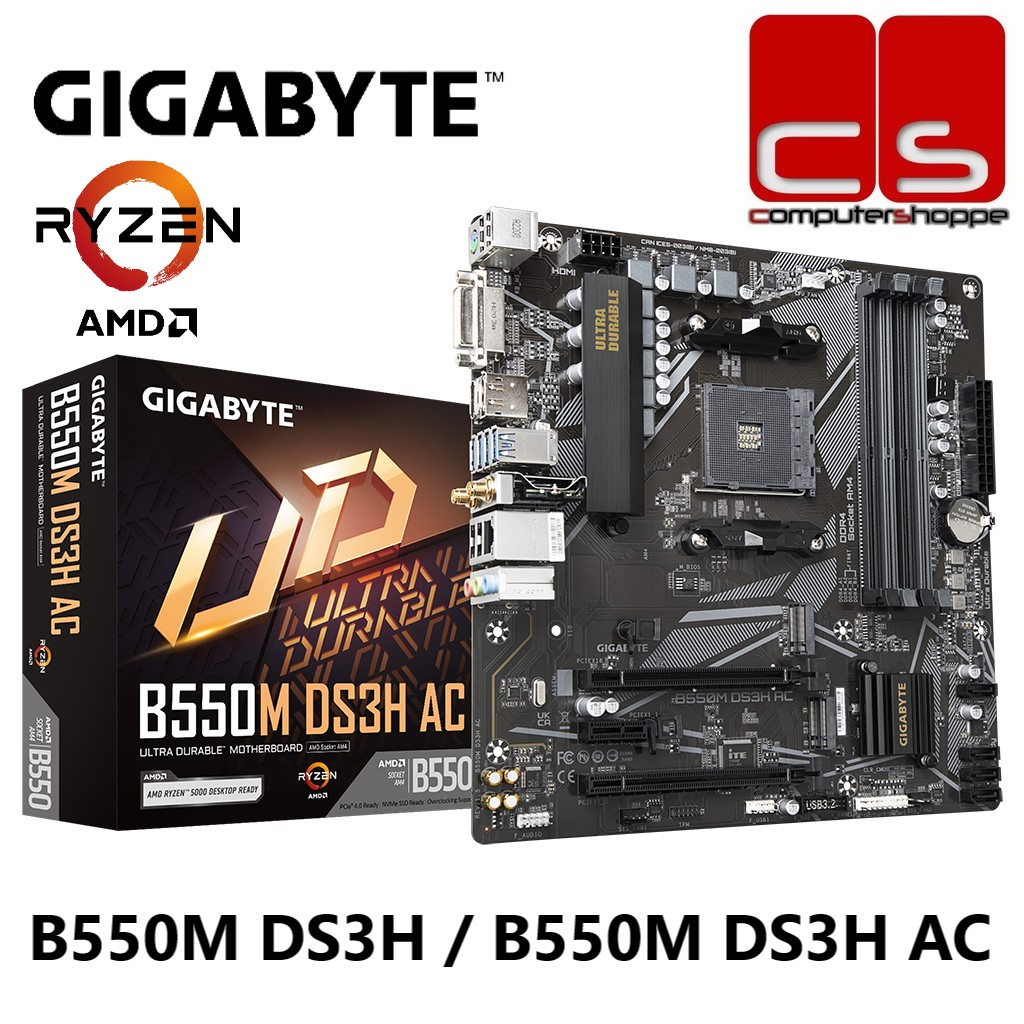 Gigabyte B550M DS3H AC AM4 Micro-ATX Motherboard