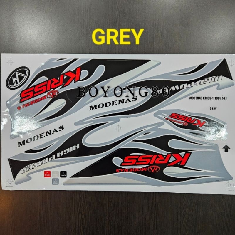 MODENAS KRISS 110 / 100 CUSTOM DESIGN API SPECIAL EDITION BODY STICKER ...