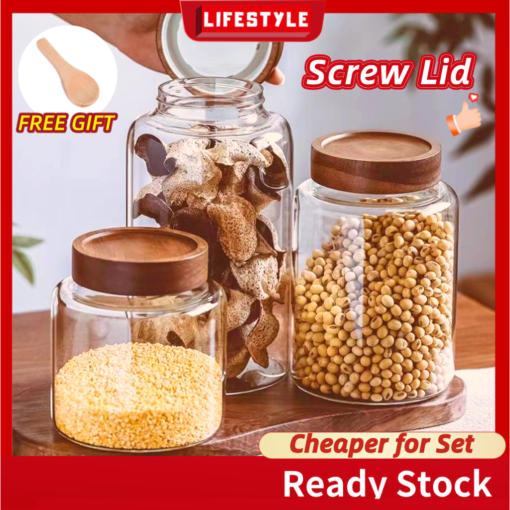 LIFESTYLE Screw Lid Press Lid Screw Lid Glass Jar Airtight