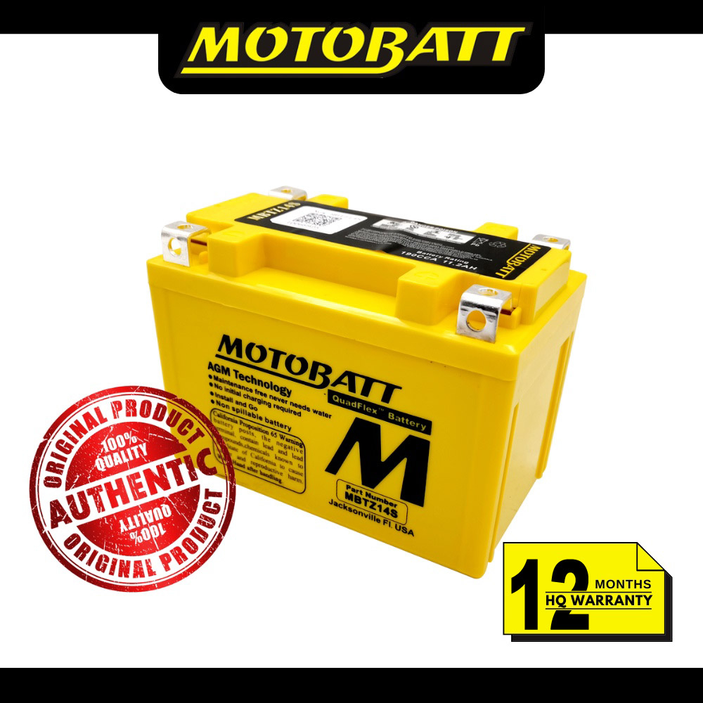 Motobatt MBTZ14S Quadflex Motorcycle Battery BMW R1200GS/R1200GS