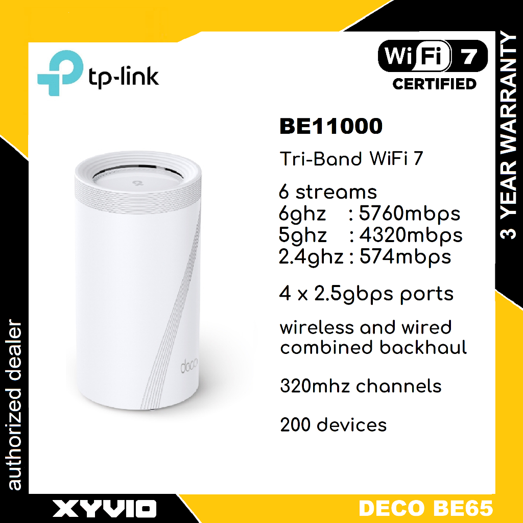 TP-LINK DECO BE65 BE11000 Whole Home Mesh WiFi 7 System Router | Shopee ...