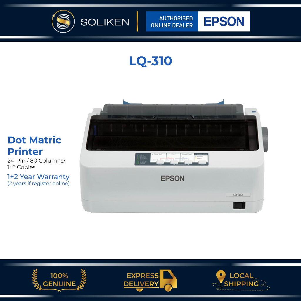 Ready Stock Epson LQ310 LQ 310 LQ-310 Dot Matrix Printer (24-pin,1+3 ...