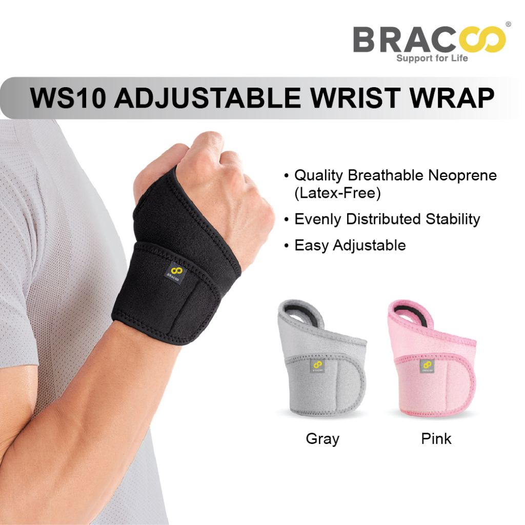 [Ready Stock] BRACOO WS10 Wrist Fulcrum Wrap Easy Fit/Neoprene