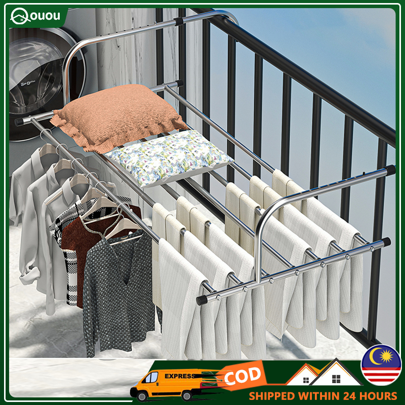 Extendable Stainless Steel Towel Hanger Ampaian Drying Rack Balcony