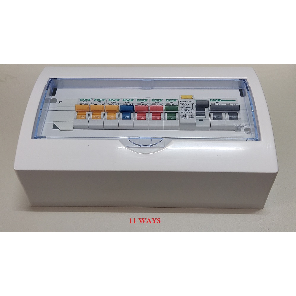 DB BOX SET WITH EPS 2P MAIN MCB / 2P 40A / 63A 100MA RCCB/ELCB & 6A/10A