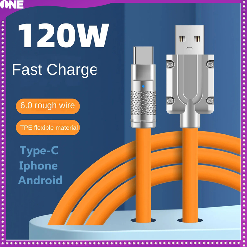 FJONE 120W 6A Type C Cable Super Fast Charging Cable Fast Charging