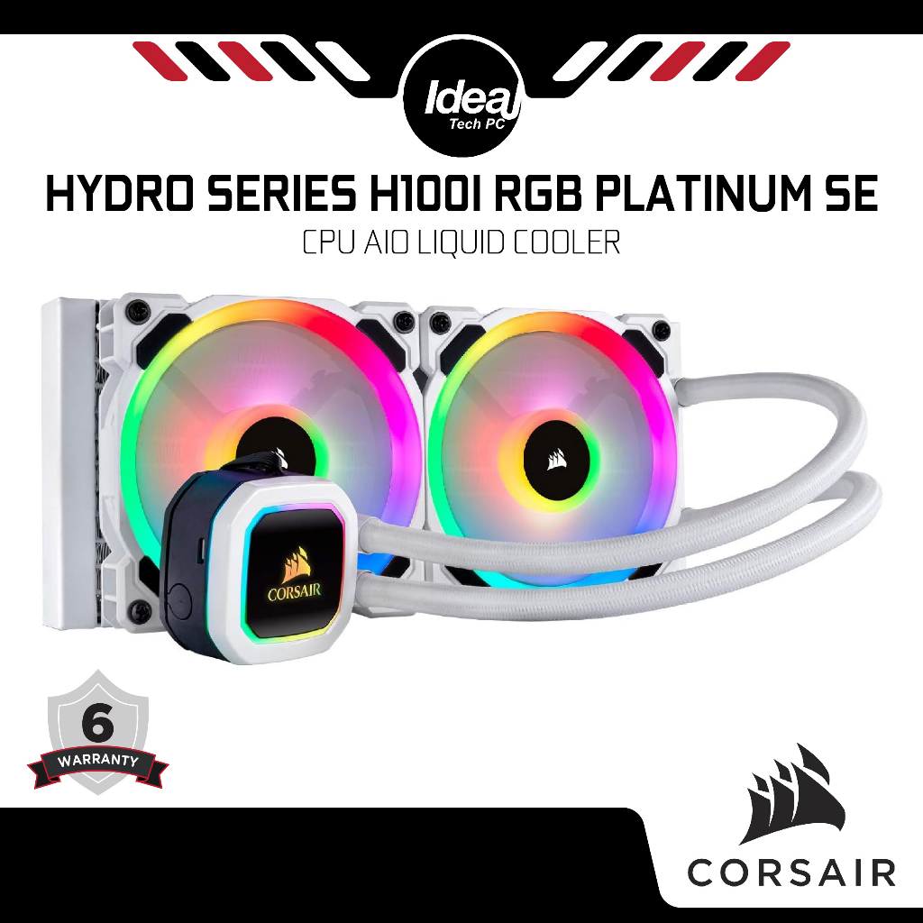 CORSAIR H100i RGB PLATINUM SE | 240mm | Dual LL120 RGB PWM Fans | AIO ...