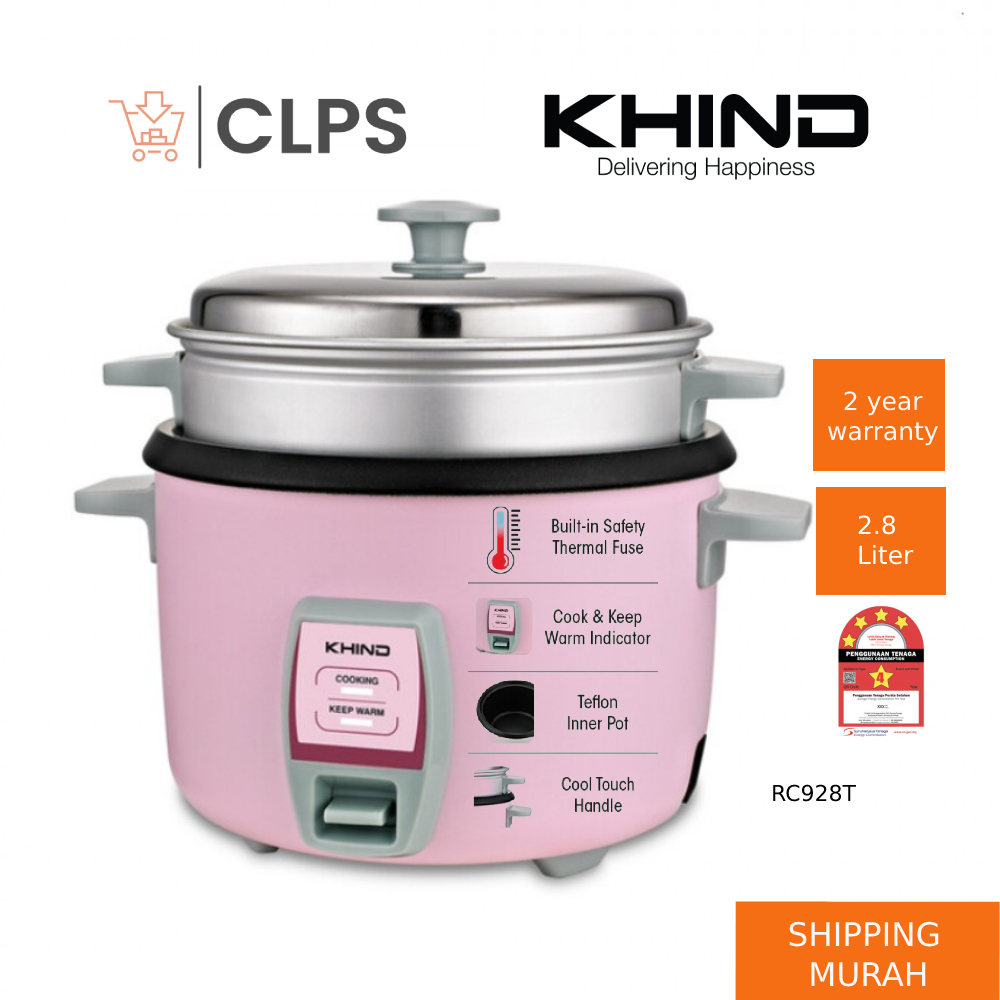 Khind Rice Cooker 1.0L 1.8L 2.8L RC910T RC918T Periuk Nasi RC-910T RC ...