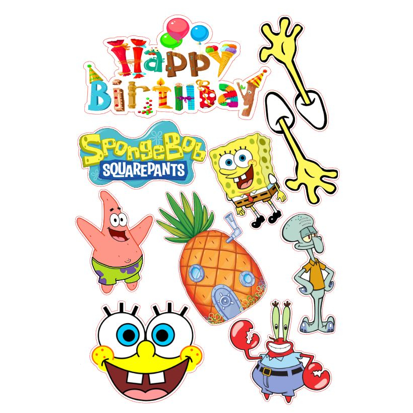 Spongebob Cake Topper Cake Decoration Birthday Cake | Shopee Malaysia