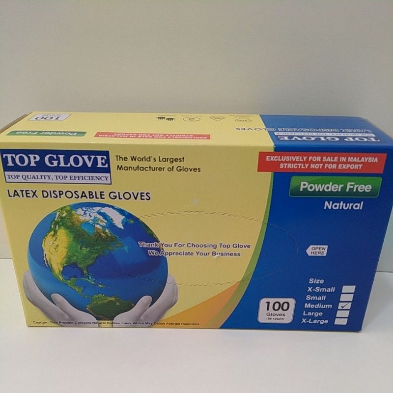 TOP GLOVE Latex Disposable Gloves (100 pcs) Shopee Malaysia