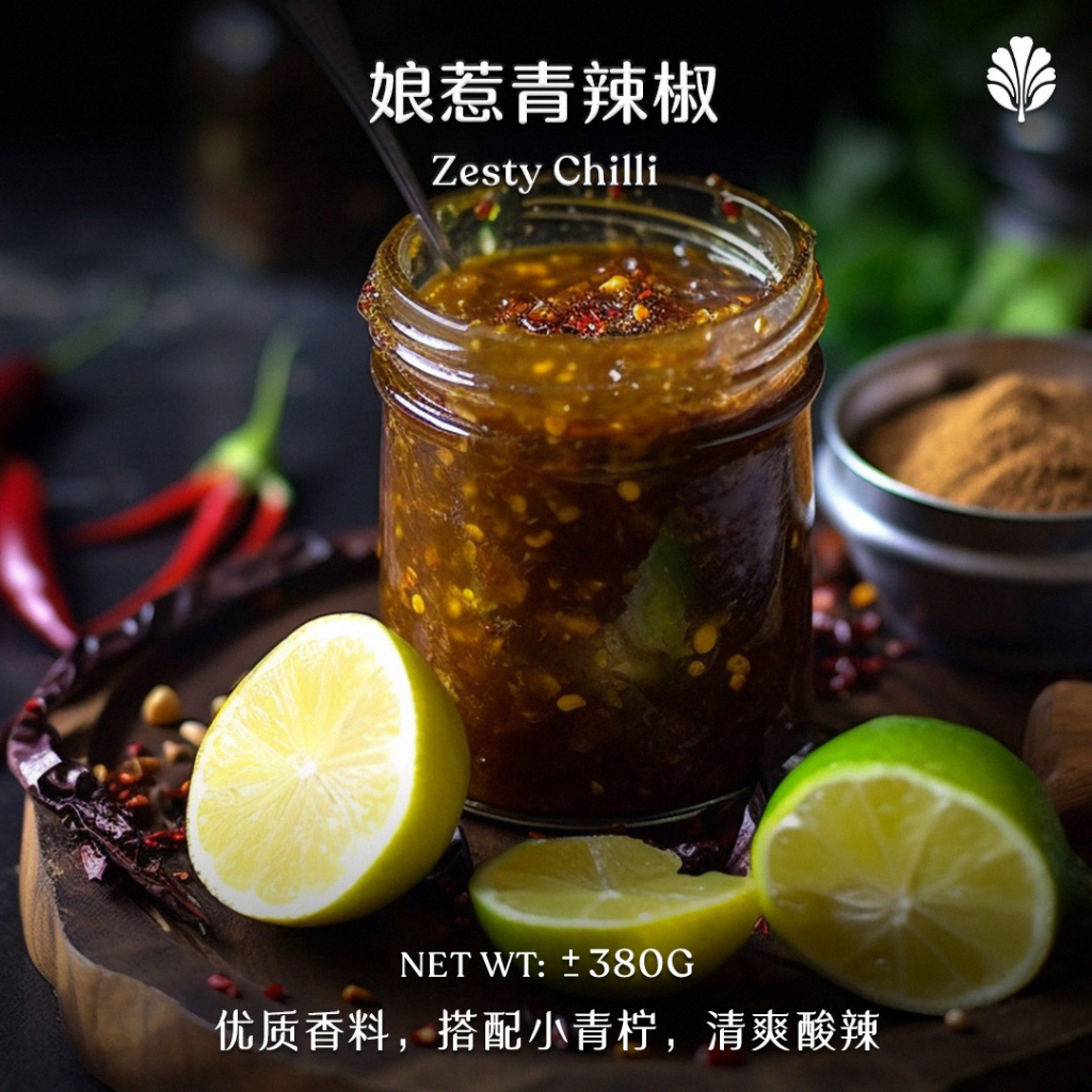 Pinxin Vegan Zesty Chilli 品馨纯素娘惹吉利辣椒酱 (220g) 火锅蘸酱，酸辣酱 Spicy Sour