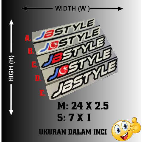 sticker jb style honda perodua proton yamaha PANTUL CAHAYA | Shopee ...