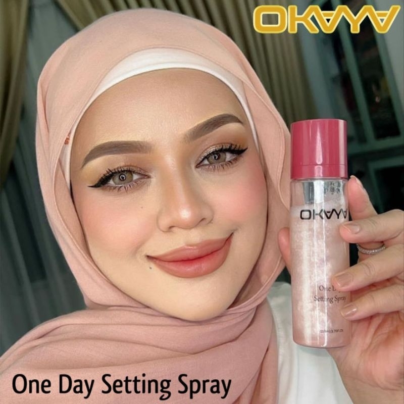 OKAYA ONE DAY SETTING SPRAY NATURAL & SHIMMER 100% ORIGINAL HQ | Shopee ...