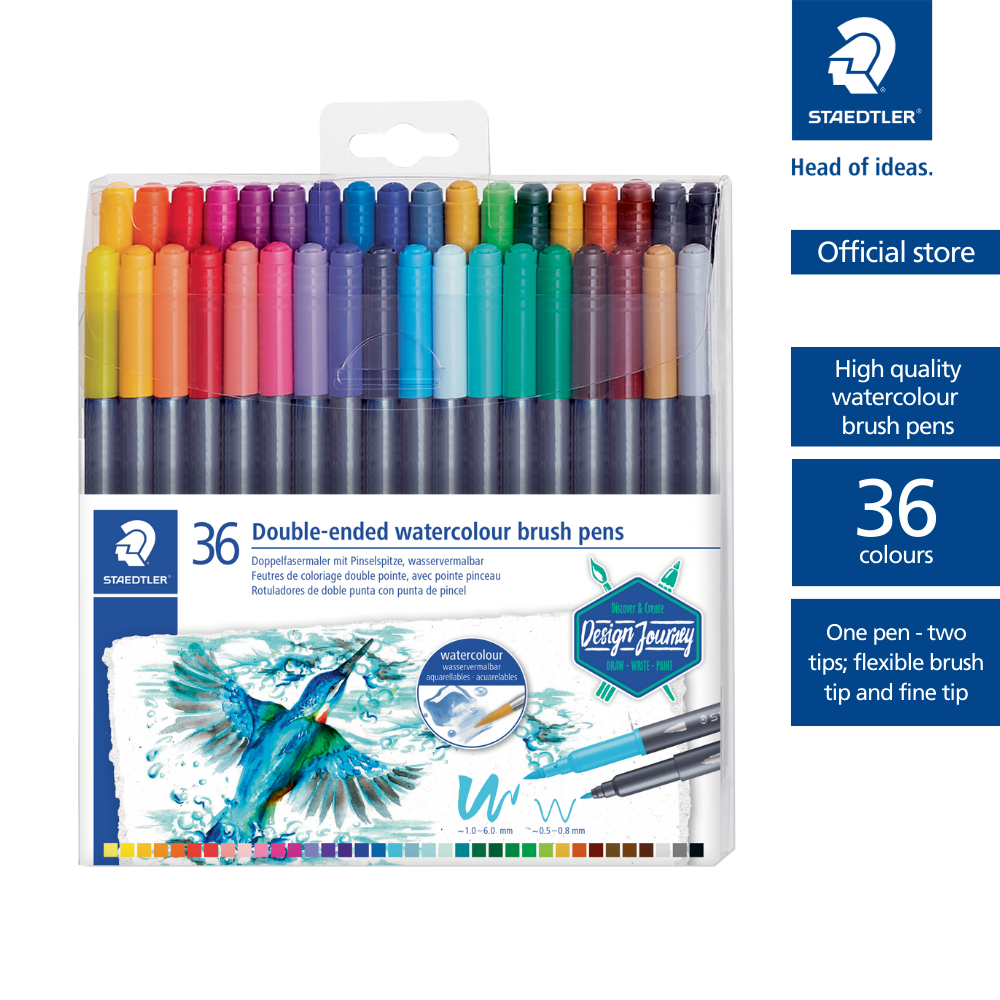 Doubleended Watercolour Brush Pens (36 Colours) Shopee Malaysia