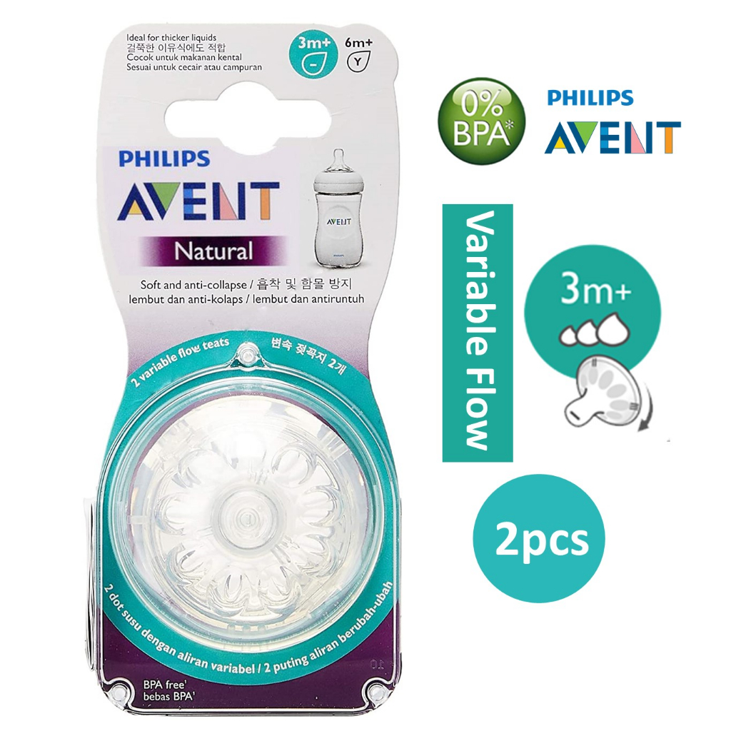 Philips Avent Natural Response Teats 2pcs Newborn 0m Slow 1m Medium