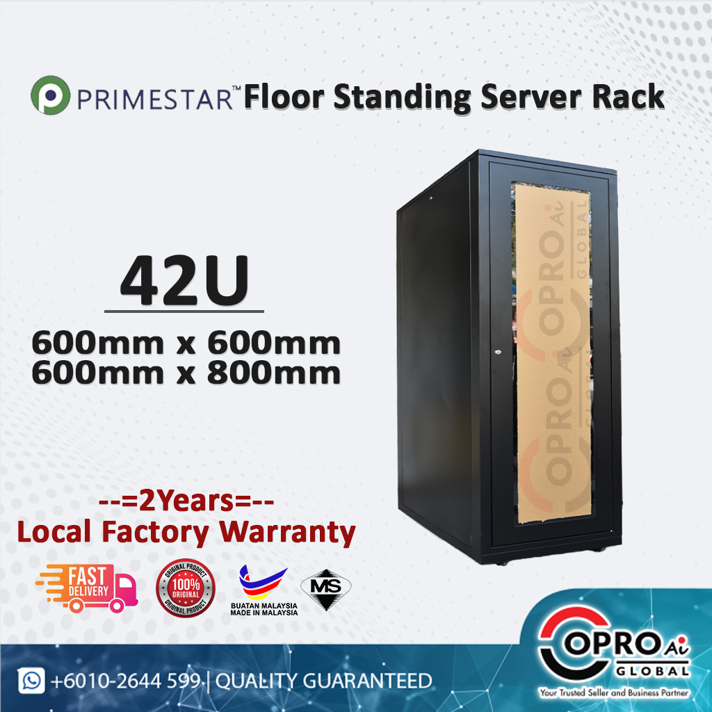 [READY STOCK] Primestar 42U 19inch Floor Standing Server Rack, Perspex ...