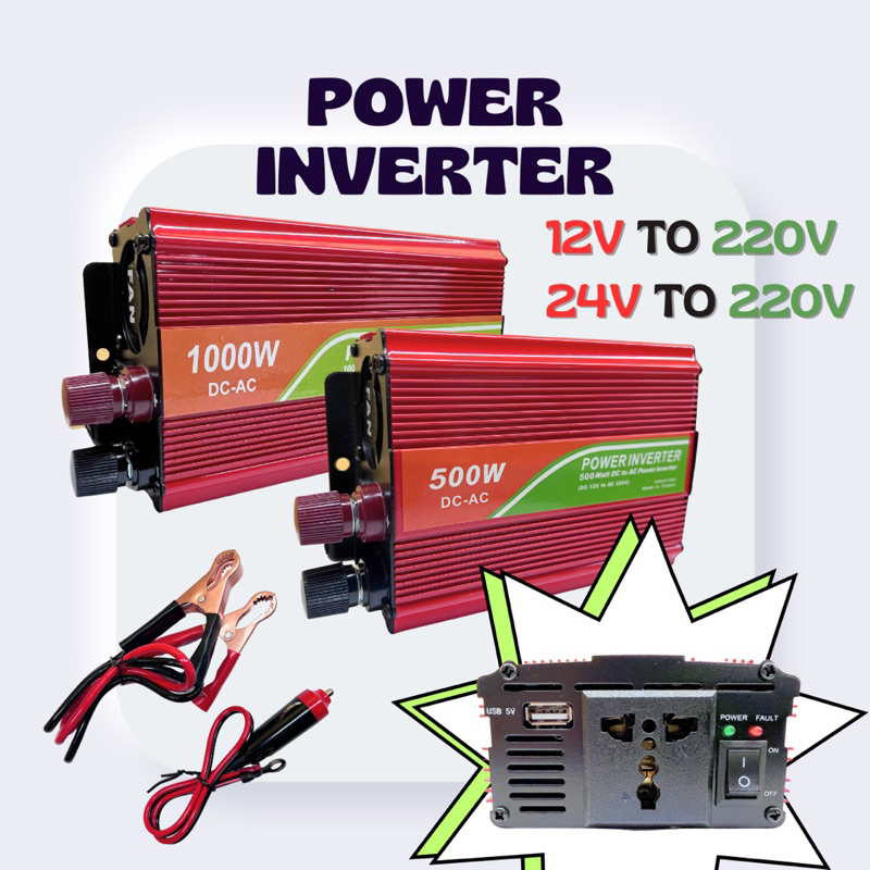 (500W | 1000W) DC To AC Power Inverter / Power Converter 12V Or 24V To ...
